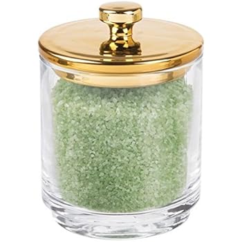 mDesign Glasbehälter mit Deckel fürs Badezimmer – Badzubehör für