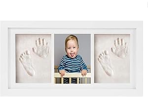 APOTRONI Cornice Impronta Mani e Piedi Neonati Argilla, Set di Cornice Impronte Neonato di Qualità con Calco Senza Crepe，Kit Impronte Neonato Perfetto per Neonato Ricordo Regalo