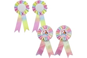 XUZOPIM 4 Pieces Hobby Horse, Rosettes For The Winners, Modello Di Unicorno Ribbon For Horse Accessories Horse Accessories Hobby Horse Rosette Hobby Horse Accessories, Multi-Coloured