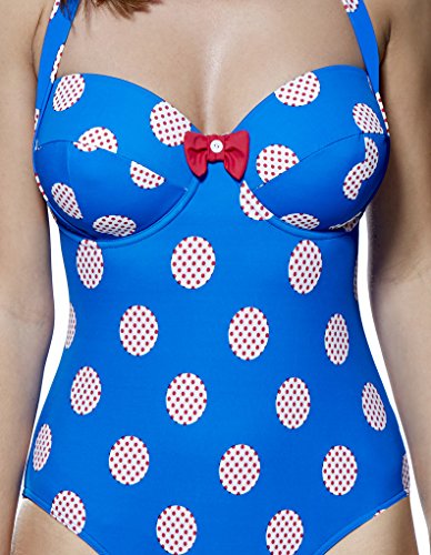 Lepel Minnie Blue and White Halterneck Swimsuit 150483 34G