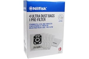 4 Bolsas Aspiradoras Nilfisk Elite + Pre-filtro - Recambio Original - (128389187)