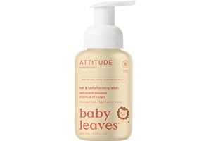 ATTITUDE 2-in-1 Hair and Body Foaming Baby Wash, EWG Verified Shampoo Soap, Dermatologically Tested, Made with Naturally Derived Ingredients, Vegan, Pear Nectar, 10 Fl Oz