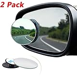 Blind Spot Mirrors for Cars, 2Pcs Oval HD Glass Convex Lens Frameless 360° Adjustable Adhesive Waterproof Rear View Spot…