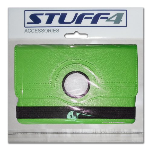 Stuff4, Leder, 360 Grad drehbar, inkl. gratis Displayschutzfolie und Stylus Touch Pen für Apple iPad Air, Grün - 2