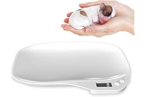 WIYETY - Báscula digital para animales pequeños: báscula de alimentación para animales pequeños, con pantalla LCD, con 4 modos de pesaje (kg/oz/lb/ml) para gatitos, cachorros, hámsters, pájaros