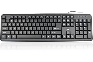 Ewent Tastiera Professionale USB Cablata, Layout Italiano QWERTY, Tastiera con filo per PC/Notebook/Laptop, Mac/Windows, nera