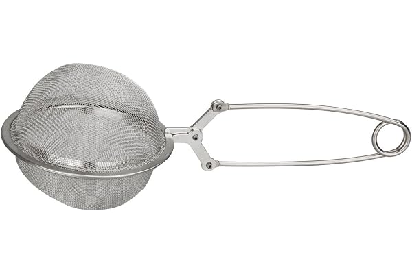 Fackelmann 49162 Pince à thé, pince à tisane, pince pour thé en vrac, grande pince à thé, boule à thé, infuseur à thé, infuseur de tisane, Acier inoxydable, Argenté, 18,5 cm
