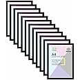 M1SS (Set of 12 - A4 Black Photo Frame Styrene Window Premium Photo Picture Frame Solid Wood 21 x 29.7 CM For Home Family Office Decor, Classic Wall Mountable & Tabletop Frames