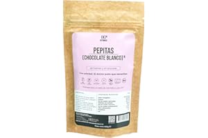 KETONICO Pepitas Chocolate Keto Sin Gluten, Sin Lactosa, Sin OMG, Vegano, 1 g Carbohidratos por Porción, Certificado Keto (Chocolate Blanco)