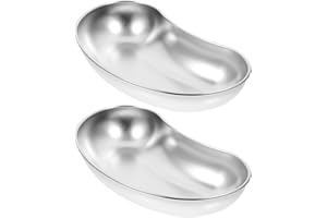 iplusmile Edelstahl Medizinisches Tablett: 2 Stück Wiederverwendbares Tief Metall-Nierentablett Instrumententablett für Zahnarztinstrumente, Badezimmer-Organizer, Tattoo-Werkzeug