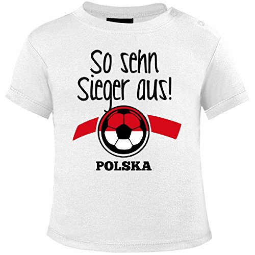 Mikalino Baby T-Shirt So sehn Sieger aus Polska kurzarm, Farbe:weiss;Grösse:80/86