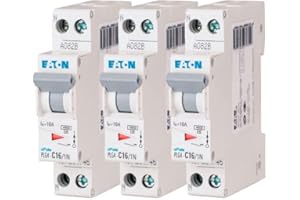 EATON 264746 PLG4-C16/1N - DISJONTTORE MODULARE PH/N - Bianco - MANETTA GRIGIO - 1P+N / 16A - Curva C - Connessione a vite - 3 interruttori