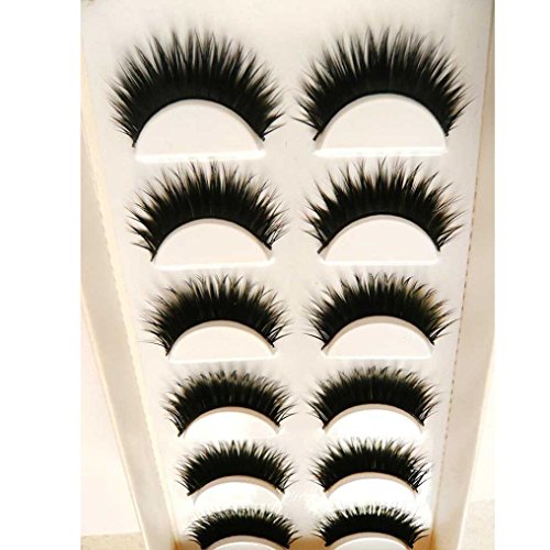 Amlaiworld 6 paar handgemachte natürliche Wimpern - 3