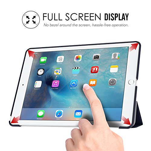MoKo Hülle für iPad Pro 9.7 – Ultra Lightweight Slim PU Leder Tasche Schutzhülle Schale Smart Shell Case mit Auto Schlaf / Wach Funktion und Standfunktion für Apple iPad Pro 9.7 Zoll Tablet, Marineblau - 3