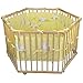 "Honey Bee" Deluxe Wooden Playpen-Hexagonal yellow motive: duck