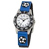 Regent Kinder-Armbanduhr Fashion Analog Textil Stoff-Armband blau schwarz Quarz-Uhr URF942