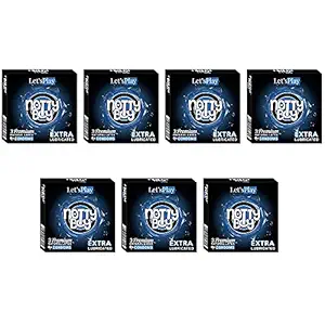 NOTTY BOY LetsPlay Plain Extra Lubricated Condom For Men - 21 Count (Pack of 7)