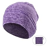 AYPOW Winter Fleece Neck Warmer, Unisex Warm Face Mask Scarf Neck Warmers Thermal Beanie Balaclava Hood for Cycling/Snowboarding/Skiing/Running (Purple Color) - with Adjustable Strap