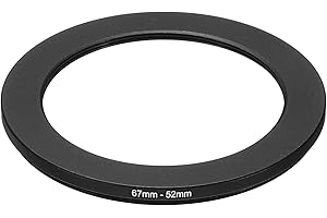 PATIKIL Anillo Reductor de Metal de 67 mm a 52 mm, Adaptador de Filtro de Lente de Cámara, Anillo Adaptador de Filtro de Aluminio para Capucha de Lentes de Cámara, Negro