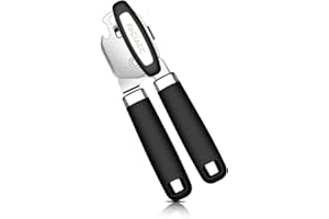 FACIACC Manual Can Opener, 3 in 1 Stainless Steel Tin Opener, Safety Beer Bottle Opener with Non-Slip Ergonomic Handle, Effortlessly Open Cans, Suitable for Elderly with Arthritic Hands