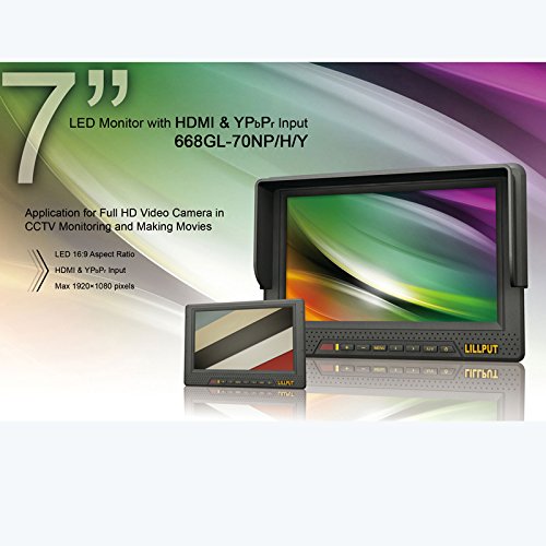 Für DSLR (Canon Nikon Sony Olympus Panasonic Pentax) Video Camera Camcoder LILLIPUT 668GL-70NP/H/Y 7″ on-Kamera Field HD LCD Monitor für DSLR (HDMI, Composite-Eingang) von Lilliput - 2