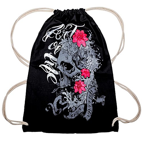 Top Fuel Fashion Rucksackbeutel Skull & Flowers