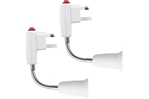 CYIOU 2pcs E27 Lamp Holder E27 Socket Holder Flexible Lamp Holder 360 Degree with Standard UK Plug, Adapter Light Bulb Converter for Home Office 20cm (Bulb not Included)