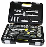 stanley juego de 150 herramientas mecanicas racing 1/4 "y 1/2" trinquete con el cambio de palanca y mango de dos materiales