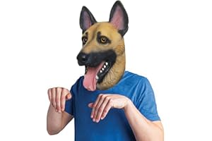 ACBAGI German Shepherd Dog Mask Animal Head Mask Halloween Mask Funny masks Scary Mask Dog costume for adults