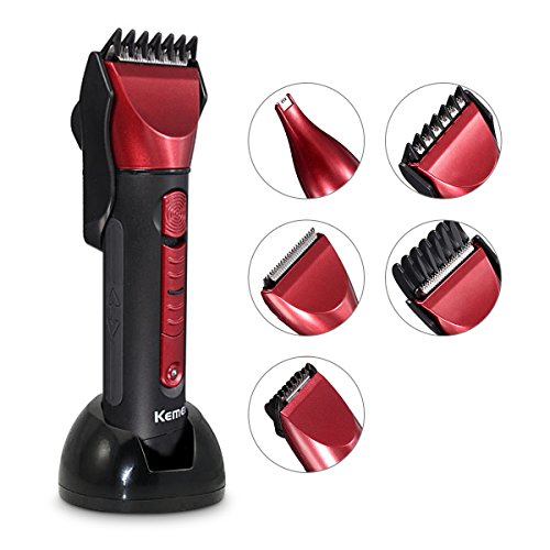 Herrenrasierer, LuckyFine 5In1 Haarschneider Rasierer Nasen-Ohr-Bartschneider Trimmer Schere Adapter Ladegeräthalter Vatertag geschenke