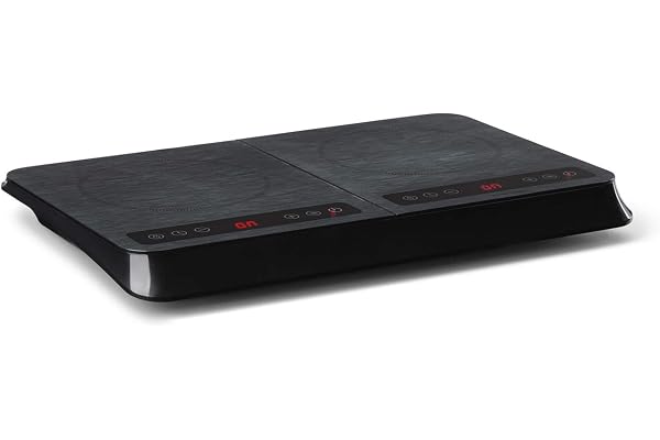 KLARSTEIN InnoChef - plaque à induction double, mobile, 3400 W, tactile, capteur de casserole, minuterie, 10 niveaux, protection anti surchauffe, verrouillage parental, vitrocéramique - noir