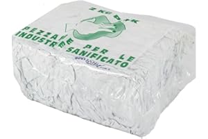 IMBALLAGGI 2000 - Stracci Pulizia Multiuso Assorbente per Uso Domestico, 1 confezione 2 kg Stracci Cotone Bianco - Stracci Pavimento, Cucina, Bagno, per Spolverare