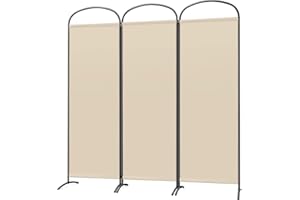 ‎ANGEL LIVING Angel Living Paravent 3 Teilig,Bogen Klappbar Raumteiler Freistehend Sichtschutzwand Raumteiler Stellwand Trennwand Sichtschutz für Büros, Balkon,Schlafzimmer,Außengarten,168cm x 182cm Beige
