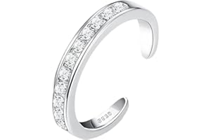 CHUNBIN 925 Sterling Silver Toe Rings for Women – Open Toe Ring Adjustable Band Non-Tarnish Summer Beach Foot Jewelry,Hypoallergenic Silver Toe Ring Set for Casual Wear,Womens Rings Silver Leaf Design