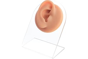 OLYCRAFT Modello di Orecchio Sinistro in Silicone Orecchio Silicone Orecchio Gomma Silicone Modello Flessibile Ear Display Modello per Strumenti didattici Display Gioielli Orecchini
