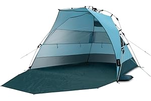 ‎QEEDO qeedo Quick Bay Pro Große Strandmuschel mit UV-Schutz (UV80) für 3 Personen inkl. Sandheringe und Roll-in-Bag Sonnenschutz für Familien, Kinder, Babys oder Hunde