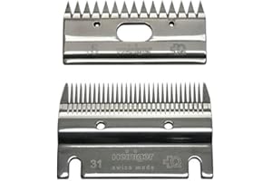 Heiniger Schermessersatz 15/31 Zähne - Standard Schermesser für Pferde, Obermesser: 15 Zähne, Untermesser: 31 Zähne, für die professionelle Pferdeschur