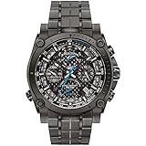 Bulova Precisionist 98G229 - Herren Designer-Armbanduhr - Chronograph mit Armband aus Edelstahl - Grau mit blauen Zeigern