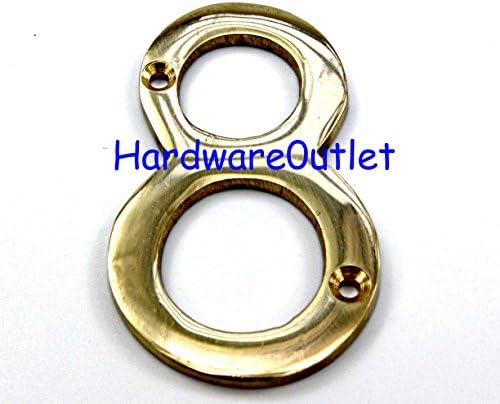 2" - 50mm Door Number/ Numeral - Polished Brass 0 - 9 + A &amp; B (8)