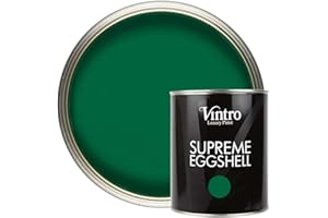 Vintro Paint | Satin Furniture Paint | Dark Green | Wood | Trim | Metal | Eggshell Finish | 1 Litre (Brooklands - Dark Green)