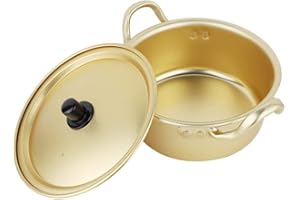 KSTE Korean Ramen Noodle Pot Korean Yellow Aluminum Stockpot Instant Noodles Pot (16cm)