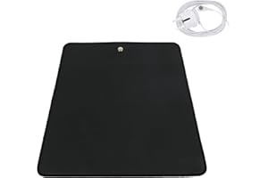 KMDZDZGS Mata uziemiająca, mata uziemiająca, blacha uziemiająca z włóknem srebrnym, przewodzące prześcieradło uziemiające dla lepszego snu, łagodzi ból, mata do spania z kablem uziemiającym UE, 30 x 35 cm