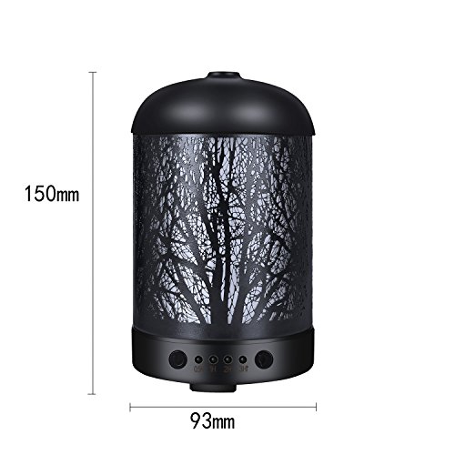 COOSA Luftbefeuchter 100ml Standard tragbare aroma diffuser, ätherisches Öl Diffusor Luftbefeuchter für Aromatherapie mit 7 LED-Licht für Haus und Büro - 6