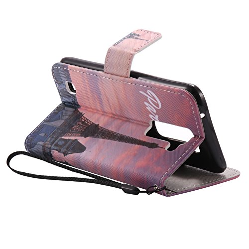 Feeltech LG K7 Hülle PU-Leder und Brieftasche Bunte Muster Fall mit Magnetverschluss, Hybrid-Kickstand mit Stand-Funktion, schlagen Sie schützende weiche TPU Stoßstangenabdeckung und Kreditkartenhalter für LG K7 Handgelenk Bügel-Buch-Art-Geldbeutel-Tasche mit 2 In 1 Berühren Sie Stift – Turm - 4