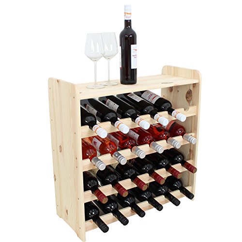 Weinregal Weinregal Holz Flaschenregal für 24 + Ablage Flaschen NEU!!!