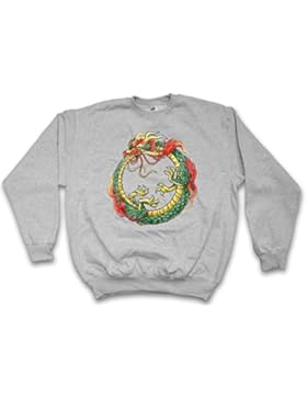 OUROBOROS INFINITY CHINESE DRAGON SWEATSHIRT – serpe Drago Uroboro Uroboros Ancient Myths Mythologie Snake Asia...