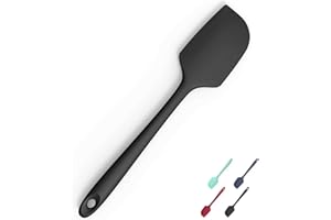 Doosu Food Grade Silicone Spatula, 315℃ Heat Resistant Flexible Kitchen Rubber Bowl Scraper Integrated Seamless Baking Supplies for Scraping Non-Stick Pans (28.9cm, Black)