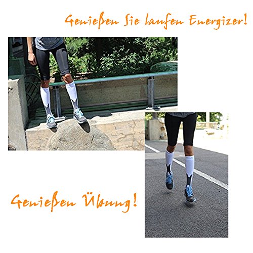 Unisex Medizinische Kompressionsstrümpfe Herren Damen für Reisen Flug Sport Laufen Fußballspiel Jogging, Thrombosestrümpfe Knie, Stützstrümpfe, Sportstrümpfe, Laufsocken, Running Socken Universal Größe ( Schwarz ) - 7