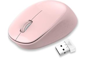 LeadsaiL Mouse Wireless, Silenzioso Mouse Senza Fili per PC Portatile, Ergonomico 2,4 GHz USB Mouse, 1600 DPI, Compatto, Smooth Tracking per Chromebook, Mac, Computer, Notebook - Rosa