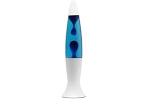 EASYLIGHT Lavalamp Roxy lampada lava bianca vintage retrò chic elegante con effetto magma cera blu G9 40 cm lampadina incl. ideale per feste camera